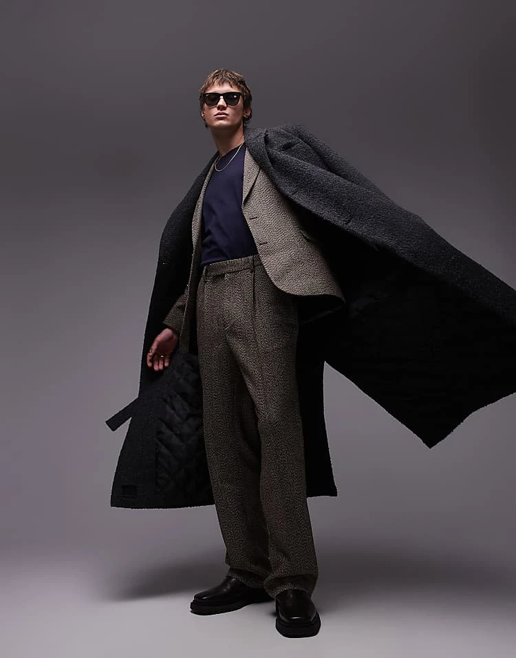 Topman Textured Suit In Brown 6 Topman Textured Suit In Brown - Image 4