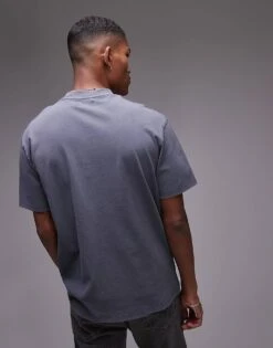 Topman Oversized Fit T-shirt With Nirvana Unplugged Print In Washed Black For Men Washed Charcoal -Daily Wardrobe Shop 206885022 3