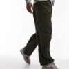 Topman Wide Leg Cargo In Khaki For Men -Daily Wardrobe Shop 206898668 1 khaki