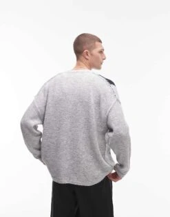 Topman Colour Block Cardigan In Grey For Men 9 Topman Colour Block Cardigan In Grey For Men -Daily Wardrobe Shop 206910169 3