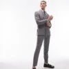 Topman Skinny Textured Suit In Grey -Daily Wardrobe Shop 206946547 group 1