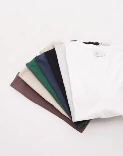 Topman 7 Pack Regular T-shirt In Black, White, Stone, Brown, Charcoal, Navy And Green For Men Multi