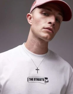Topman The Streets Premium Oversized Fit T-shirt With Front And Back Print In White For Men -Daily Wardrobe Shop 206991651 2