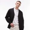Topman Oversized Fit V Neck Zip Through In Black For Men -Daily Wardrobe Shop 206998170 1 black
