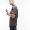 Topman Oversized Fit T-shirt In Charcoal For Men -Daily Wardrobe Shop 207007210 1 charcoal