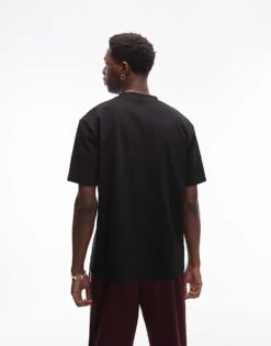 Topman Premium Heavyweight Oversized Fit T-shirt 300gsm In Black For Men -Daily Wardrobe Shop 207027633 2
