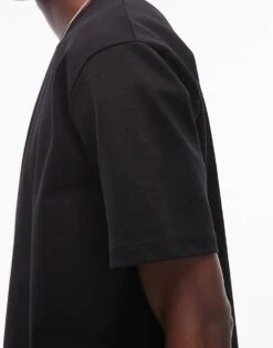 Topman Premium Heavyweight Oversized Fit T-shirt 300gsm In Black For Men -Daily Wardrobe Shop 207027633 4