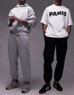 Topman 2 Pack Premium Heavyweight Relaxed Jogger In Black And Grey Marl For Men Multi 13 Topman 2 Pack Premium Heavyweight Relaxed Jogger In Black And Grey Marl For Men Multi -Daily Wardrobe Shop 207040528 1 multi 1