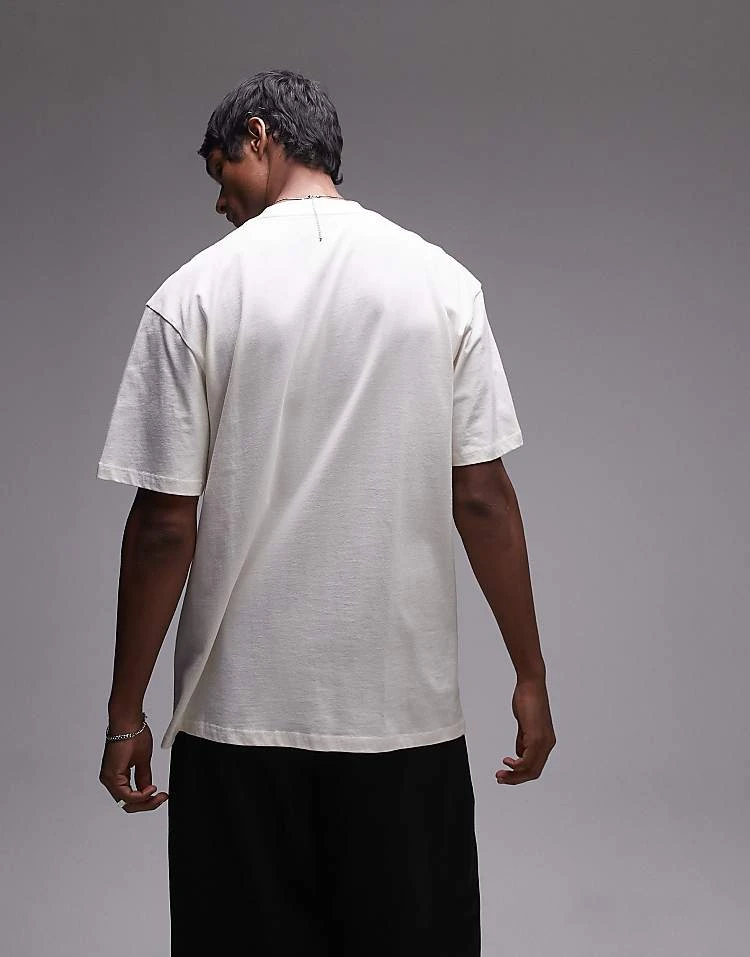 Topman Oversized Fit T-shirt With Tokyo Street Print In Washed Stone For Men 4 Topman Oversized Fit T-shirt With Tokyo Street Print In Washed Stone For Men - Image 2