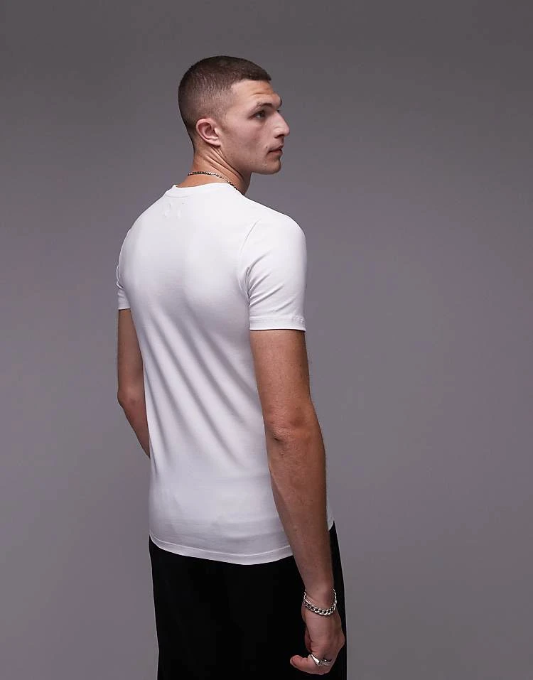 Topman Muscle Fit T-shirt In White For Men 5 Topman Muscle Fit T-shirt In White For Men - Image 3