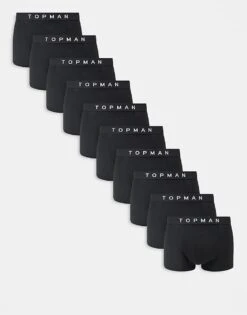 Topman 10 Pack Trunks In Black For Men