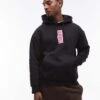Topman Oversized Fit Hoodie With Raffle Ticket Print In Black For Men -Daily Wardrobe Shop 207131697 1 black