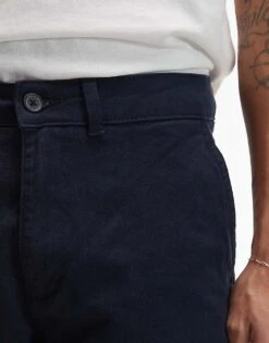 Topman Slim Chino Trousers In Navy For Men -Daily Wardrobe Shop 207135730 4