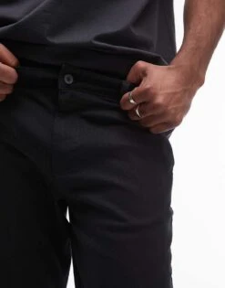 Topman Straight Chino Trousers In Black For Men -Daily Wardrobe Shop 207140872 5