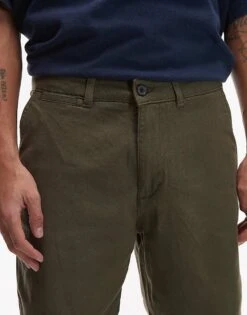 Topman Slim Chino Trousers In Khaki For Men -Daily Wardrobe Shop 207140880 4