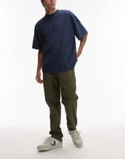 Topman Slim Chino Trousers In Khaki For Men -Daily Wardrobe Shop 207140880 5