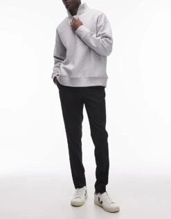 Topman Smart Skinny Trousers In Black For Men