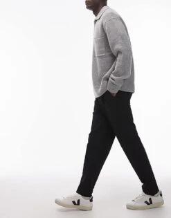 Topman Smart Tapered Trousers In Black For Men -Daily Wardrobe Shop 207144824 1 black 1