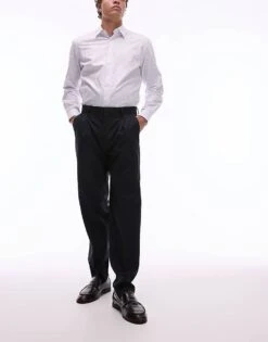 Topman Smart Tapered Trousers In Navy For Men -Daily Wardrobe Shop 207144848 1 navy 1