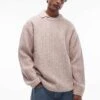 Topman Crew Neck Jumper In Oat Rib For Men -Daily Wardrobe Shop 207185244 1 oat