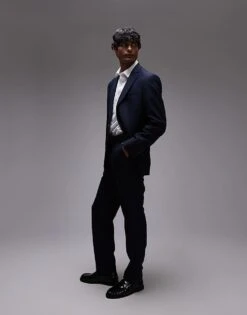 Topman Slim Suit In Navy
