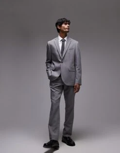 Topman Slim Suit Grey