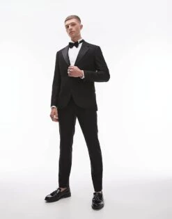 Topman Skinny Tux Suit In Black