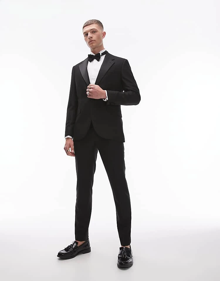 Topman Skinny Tux Suit In Black 3 Topman Skinny Tux Suit In Black
