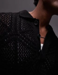 Topman Patterned Polo In Black For Men -Daily Wardrobe Shop 207195193 3