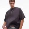 Topman Oversized Drop Shoulder T-shirt In Washed Black For Men -Daily Wardrobe Shop 207204073 1 washedblack