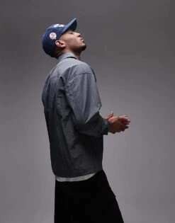 Topman Lightweight Ripstop Jacket In Grey For Men -Daily Wardrobe Shop 207213842 4