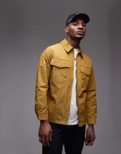 Topman Lightweight Ripstop Jacket In Mustard For Men -Daily Wardrobe Shop 207213889 1 mustard 1