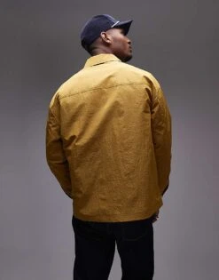 Topman Lightweight Ripstop Jacket In Mustard For Men -Daily Wardrobe Shop 207213889 3