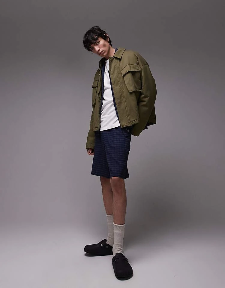 Topman Harrington Jacket With Double Chest Pockets In Khaki For Men 4 Topman Harrington Jacket With Double Chest Pockets In Khaki For Men - Image 2