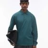 Topman Long Sleeve Polo In Washed Green For Men -Daily Wardrobe Shop 207214308 1 washedgreen