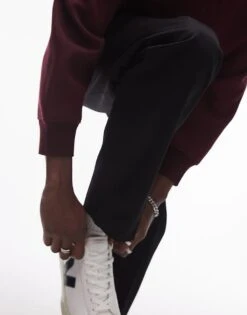 Topman Smart Cotton Tapered Trousers In Black For Men -Daily Wardrobe Shop 207235223 5