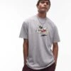 Topman Disney Premium Extreme Oversized Fit T-shirt With Mickey Cupid Print In Grey Marl For Men -Daily Wardrobe Shop 207235284 1 greymarl