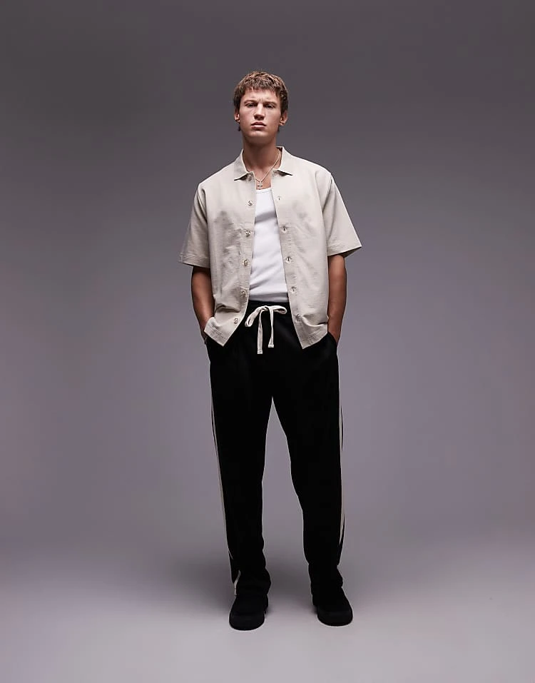 Topman Boxy Fit Button Through Jersey Shirt In Stone For Men Ecru 4 Topman Boxy Fit Button Through Jersey Shirt In Stone For Men Ecru - Image 2