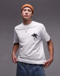 Topman Oversized Fit T-shirt With Black Vase Block Print In White For Men 9 Topman Oversized Fit T-shirt With Black Vase Block Print In White For Men -Daily Wardrobe Shop 207281622 3