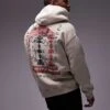 Topman Oversized Fit Hoodie With Front And Back Block Column Print And Embroidery In Washed Stone For Men 1 Topman Oversized Fit Hoodie With Front And Back Block Column Print And Embroidery In Washed Stone For Men -Daily Wardrobe Shop 207295142 1 washedstone