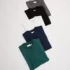 Topman 5 Pack Oversized Fit T-shirt In Black, White, Grey, Navy And Dark Green For Men Multi -Daily Wardrobe Shop 207298527 1 multi