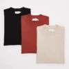 Topman 3 Pack Oversized Fit T-shirt In Black, Stone And Burgundy For Men Multi