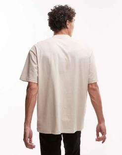 Topman 3 Pack Oversized Fit T-shirt In Black, Stone And Burgundy For Men Multi -Daily Wardrobe Shop 207298567 3