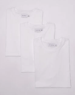 Topman 3 Pack Regular Fit T-shirt In White For Men