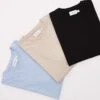 Topman 3 Pack Regular Fit T-shirt In Black, Stone And Light Blue For Men Multi