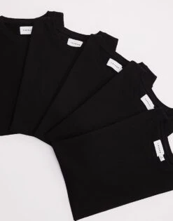 Topman 5 Pack Regular Fit T-shirt In Black For Men