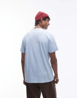 Topman Regular Fit T-shirt In Blue For Men Light Blue -Daily Wardrobe Shop 207298647 3