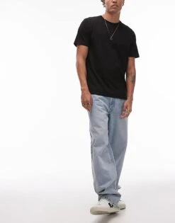 Topman 3 Pack Regular Fit T-shirt In Black For Men -Daily Wardrobe Shop 207298655 4