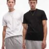 Topman 2 Pack Regular Fit T-shirt In Black And White For Men Multi