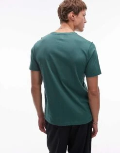 Topman Regular Fit T-shirt In Green For Men Dark Green -Daily Wardrobe Shop 207298703 2